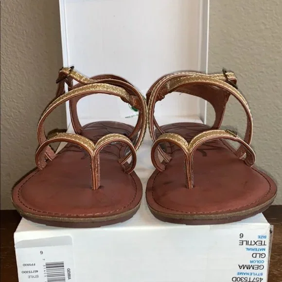 Roxy Gemma Gold Glitter Gladiator Sandals Size 6 - Picture 3 of 14